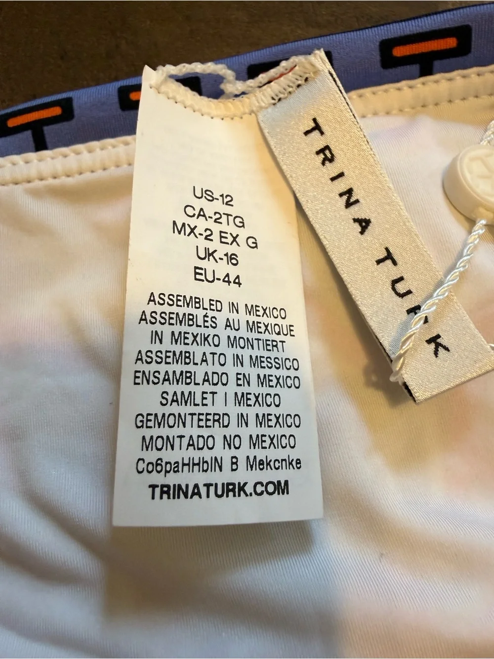 Trina Turk Jungle Beach Multicolor Tie-Side Bikini Bottoms size 12